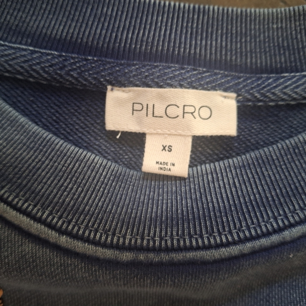 Pilcro Navy Blue Sequin Dot Cropped Sweatshirt Size XS. - Picture 8 of 9